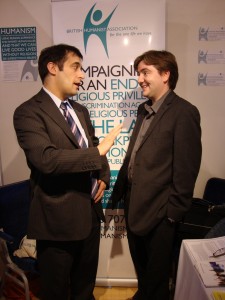 Chatting with Evan Harris at the BHA stall